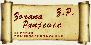 Zorana Panjević vizit kartica